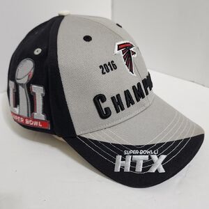 new era ATLANTA FALCONS 2016 NFC Champions Super‎ Bowl Adjustable Hat Gray Black